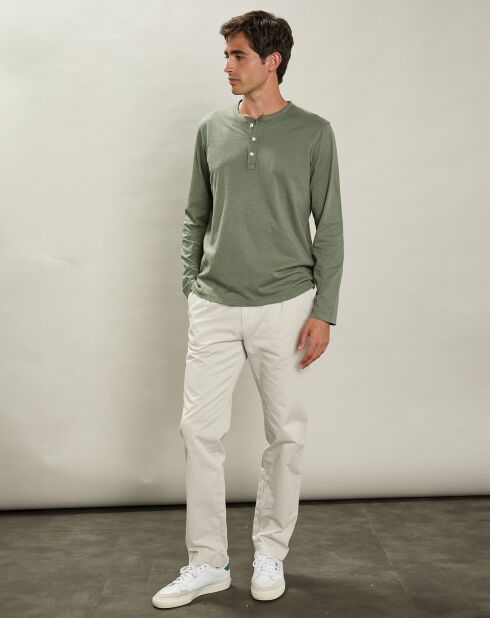 T-Shirt Henley Ls militaire