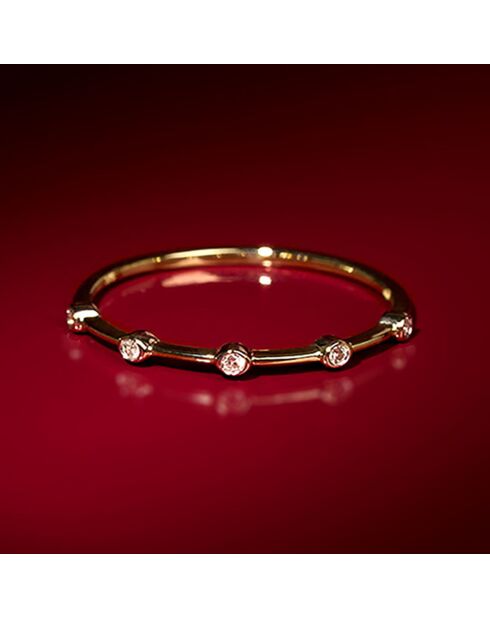 Bague Ensemble Diamant 0.03 ct or jaune