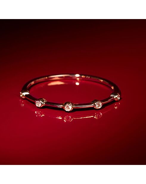 Bague Ensemble Diamant 0.03 ct or rose