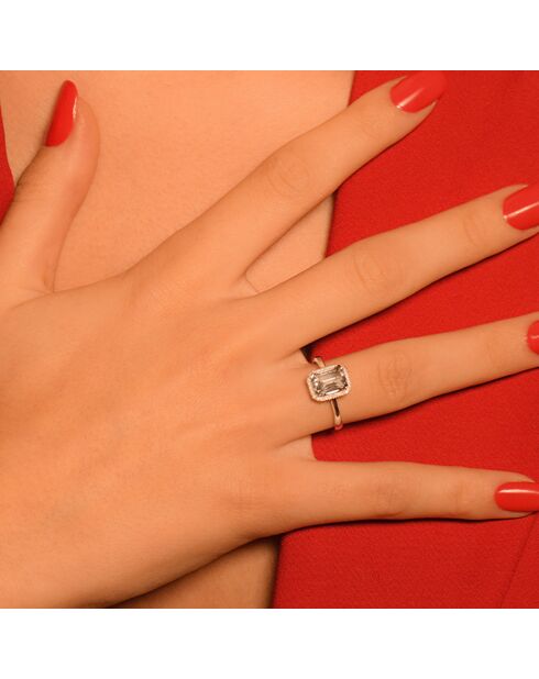 Bague Maestromantique Diamants 0.08 ct & Topaze 2.02 cts or blanc