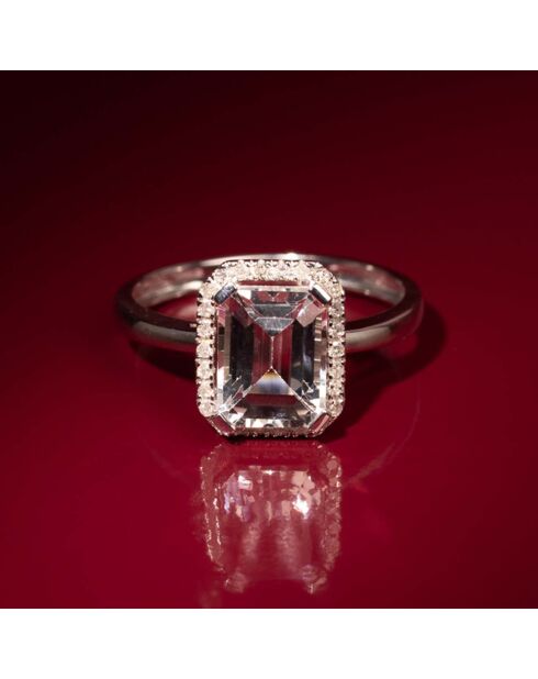 Bague Maestromantique Diamants 0.08 ct & Topaze 2.02 cts or blanc