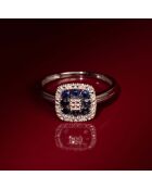 Bague Volga Diamants 0.03 ct & Saphirs 0.58 ct or blanc