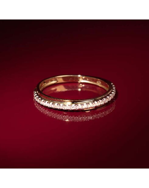 Bague Alliance Divine Diamants 0.12 ct or jaune