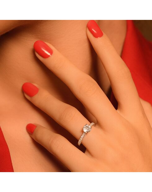 Bague Héra Diamants 0.31 ct & Topaze Blanche 0.90 ct or blanc