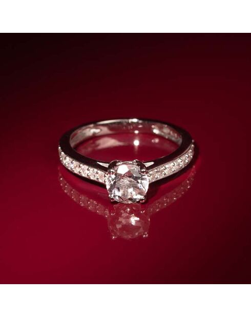Bague Héra Diamants 0.31 ct & Topaze Blanche 0.90 ct or blanc