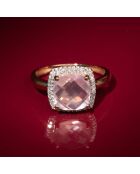 Bague Quartissime Diamants 0.12 ct & Quartz 2.70 cts or rose