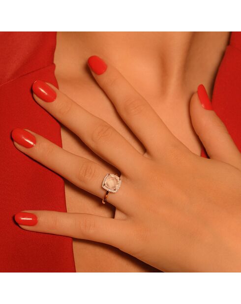 Bague Quartissime Diamants 0.12 ct & Quartz 2.70 cts or rose