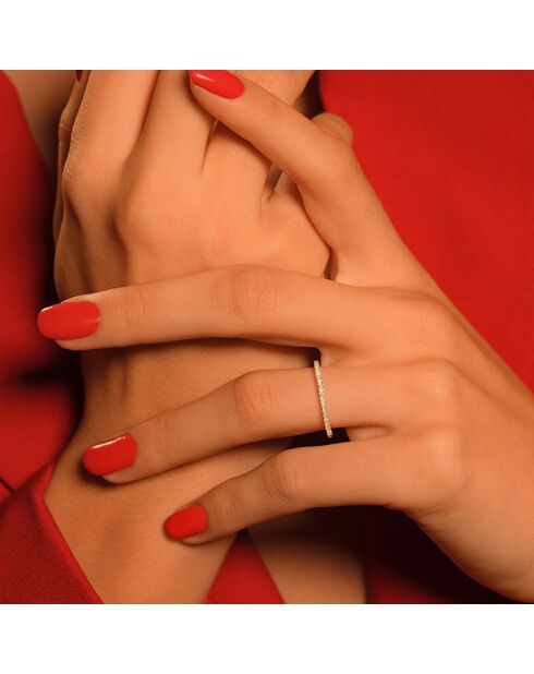 Bague Alliance Délice Diamants 0.16 ct or blanc