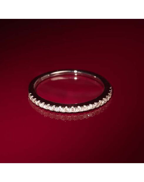 Bague Alliance Délice Diamants 0.16 ct or blanc