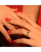 Bague Ambi Diamants 0.04 ct & Emeraude 0.6 ct or jaune