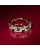 Bague Majunga Diamants 0.0035 ct Saphirs 0.1 ct Topazes Bleues 0.176 ct or jaune