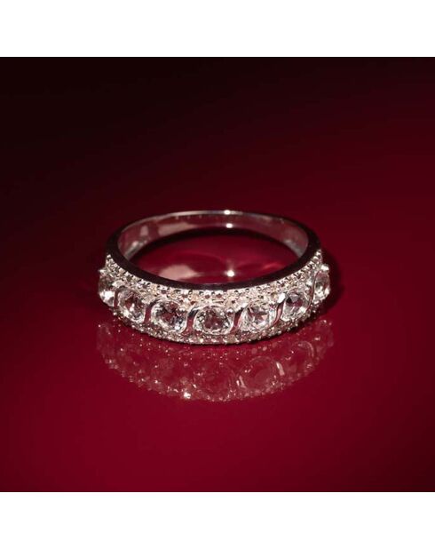 Bague Sitra Diamant 0.08 ct & Topaze blanche 1.16 ct or blanc