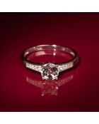 Bague Sirana Diamant 0.106 ct & Topaze blanche 1.553 ct or blanc