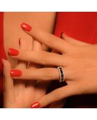 Bague Diamants 0.05 ct & Saphirs 1.35 ct or blanc