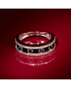 Bague Diamants 0.05 ct & Saphirs 1.35 ct or blanc