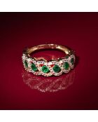 Bague Green Tarlac Diamant 0.056 ct & Emeraude 0.72 ct or jaune