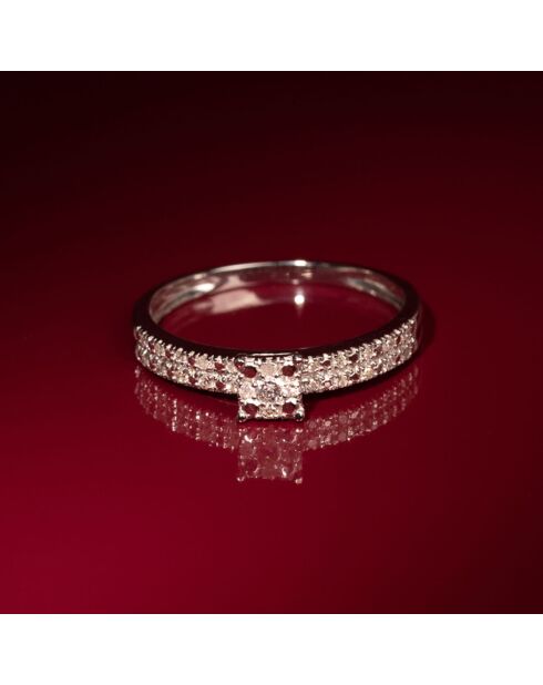 Anillo de diamantes Isisford en oro blanco de 0,12 quilates