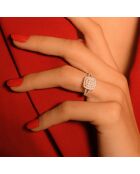 Bague Diamant carré en étage  or blanc