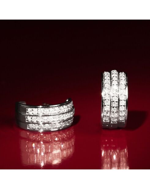 Boucles d'oreilles Chemin de ton coeur Diamants 0.51 ct or blanc