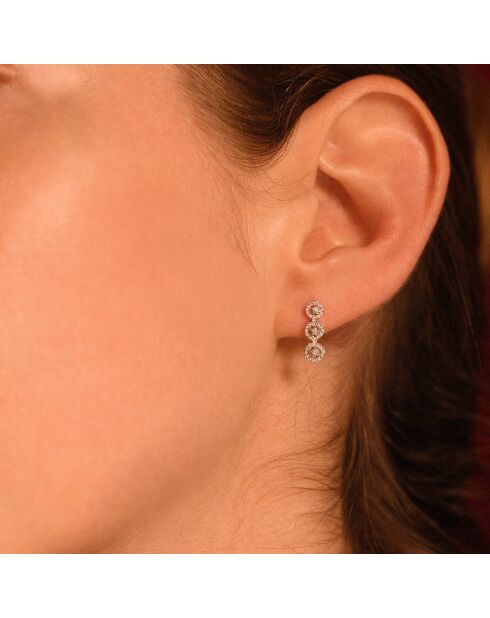 Boucles d'oreilles Pendants Eternels Diamants 0.25 ct or blanc