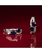 Boucles d'Oreilles Thalassa Diamants 0.06 ct & Saphirs 1 ct or blanc
