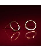 Boucles d'oreilles cercle Diamant 0.04 ct or jaune