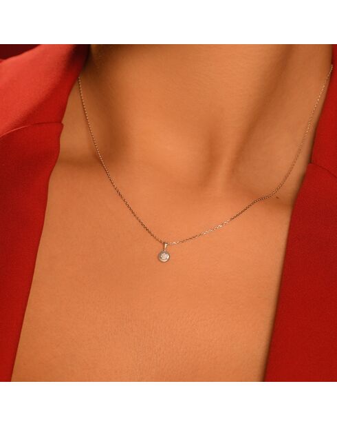 Pendentif Bombe Diamants 0.02ct or blanc