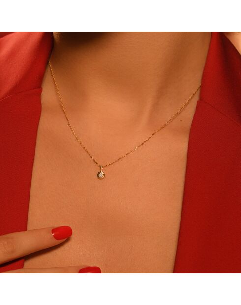 Pendentif Bombe Diamants 0.02 ct or jaune