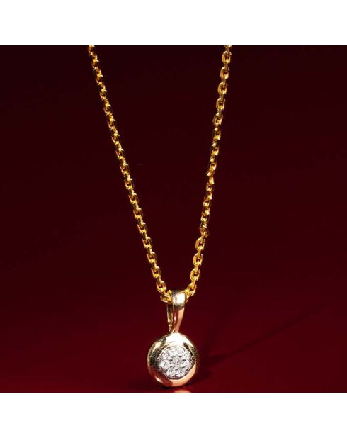 Pendentif Bombe Diamants 0.02 ct or jaune