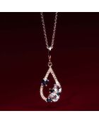 Pendentif Saphir Elixir Diamants 0.01 ct Topazes 0.48 ct & Saphirs 0.25 ct or blanc