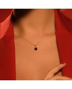 Pendentif Tonga Diamants 0.02 ct & Topaze Bleue 1.5 ct or jaune