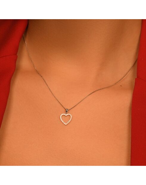Pendentif élue de ton Coeur Diamants 0.13 ct or blanc