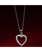 Pendentif élue de ton Coeur Diamants 0.13 ct or blanc