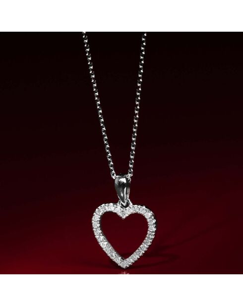 Pendentif élue de ton Coeur Diamants 0.13 ct or blanc