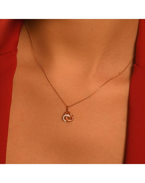 Pendentif Trior Diamant 0.07 ct or bicolore