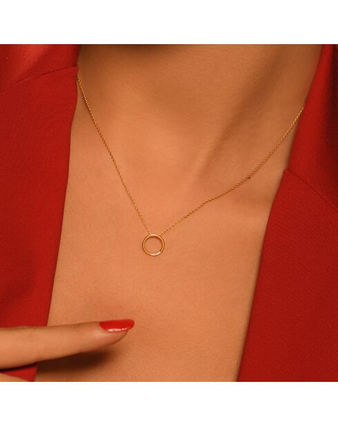 Pendentif Cercle  Diamant 0.02 ct or jaune