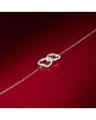 Bracelet double cœur Diamant  or blanc