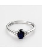 Bague Saphir enchanteur Diamants 0.126 ct & Saphir 0.68 ct or blanc