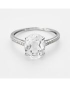 Bague Éclat de Soleil Diamants 0.126 ct & Topaze blanche 4.03 ct or blanc