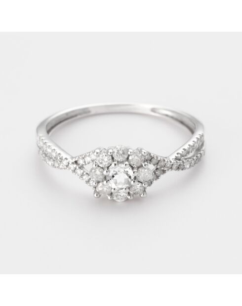 Bague Daria Diamants 0.334 ct & Topaze blanche 0.165 ct or blanc