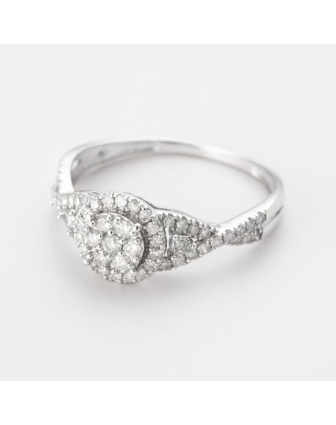 Diamant-Souffle-Ring Diamanten 0,442 ct Weißgold