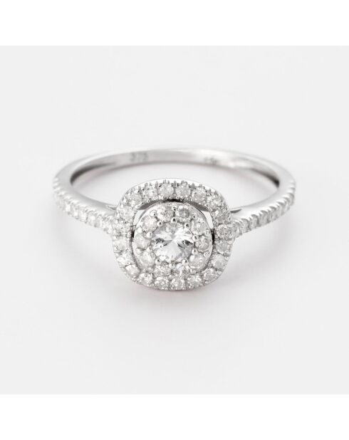 Bague Ariane Diamants 0.389 ct & Topaze blanche 0.22 ct or blanc