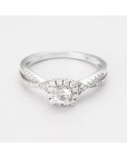 Bague Amélia Diamants 0.269 ct & Topaze blanche 0.396 ct or blanc