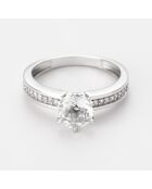 Bague Cendrillon Diamants 0.101 ct & Topaze blanche 1.553 ct or blanc