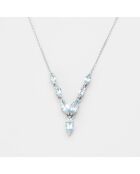 Collier Nuit Topazes bleues 3.89 ct or blanc