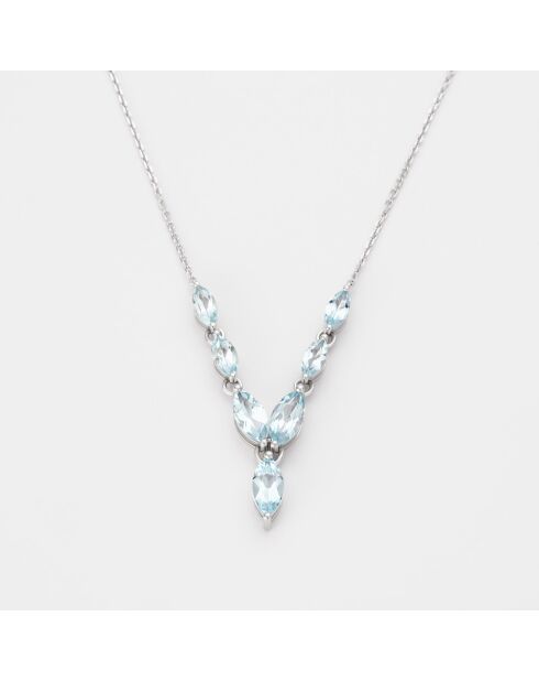 Collana da notte in oro bianco 3,89 ct con topazio blu