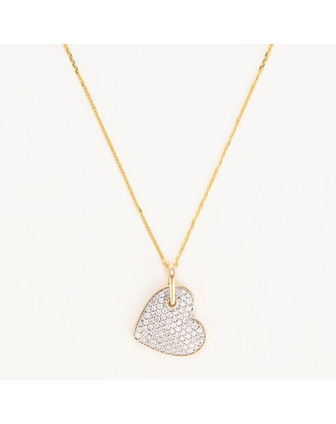 Pendentif Mon Coeur Diamants 0.61 ct or jaune
