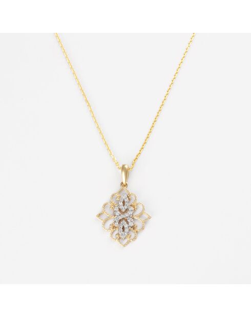 Pendentif Reflet d'Amour Diamants 0.117 ct or jaune