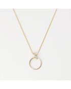 Pendentif Clair de lune Diamants 0.032 ct or jaune