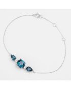 Bracelet Juliette Topazes bleues 3.242 ct & Topazes blanches 0.242 ct or blanc
